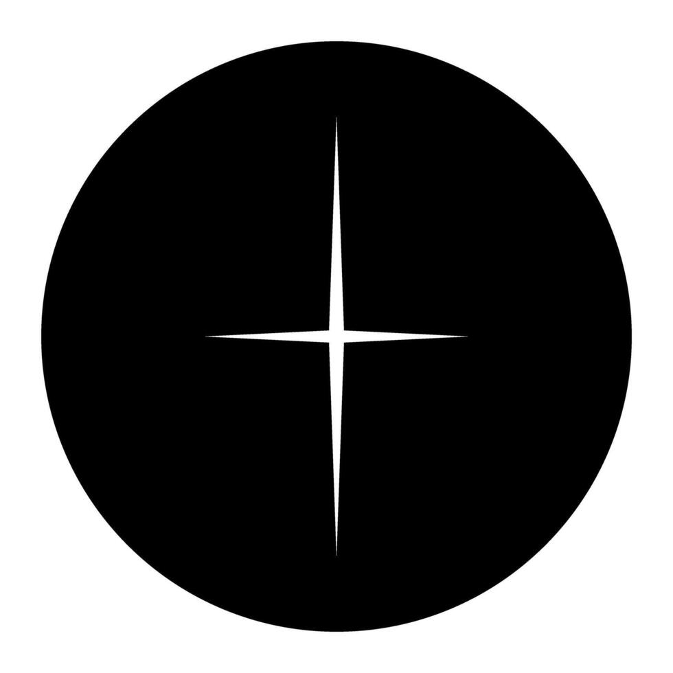 Cross symbol icon black color in circle illustration flat style simple image vector