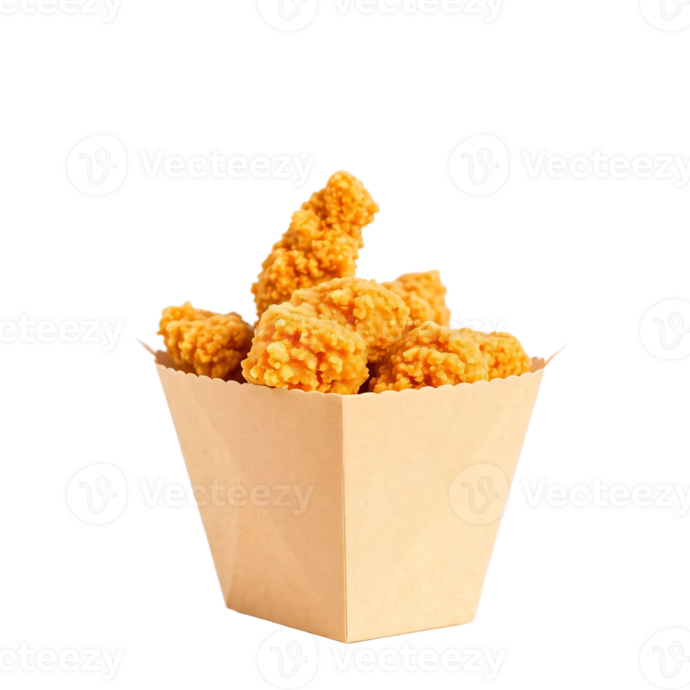 A paper container filled with fried chicken png