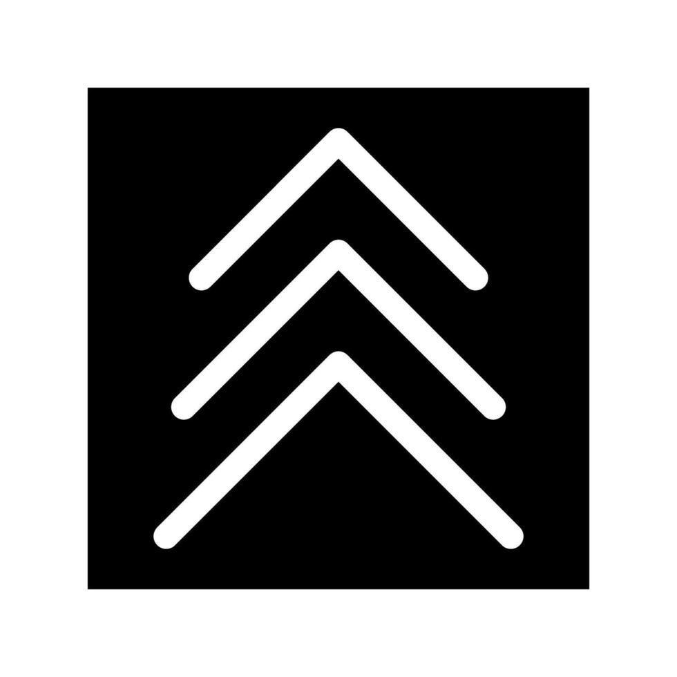 Arrow up solid icon. Pointer direction. illustration isolated on white. vector