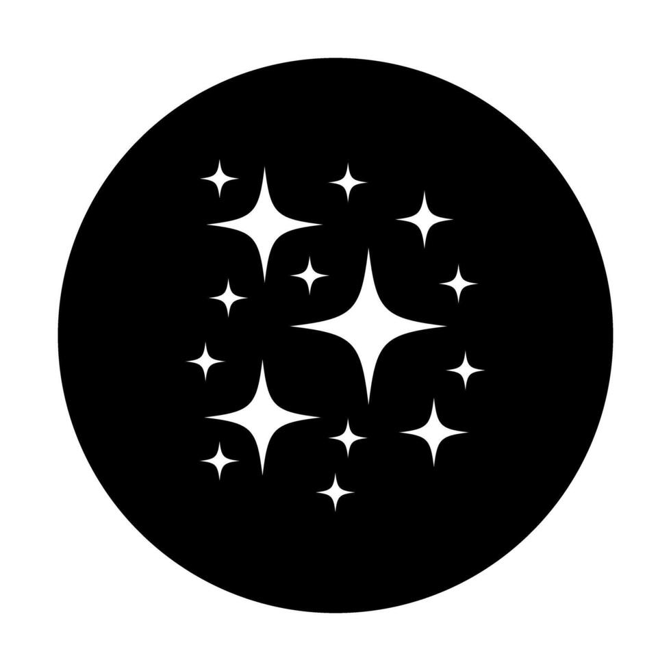 Stars icon black color in circle illustration flat style simple image outline vector