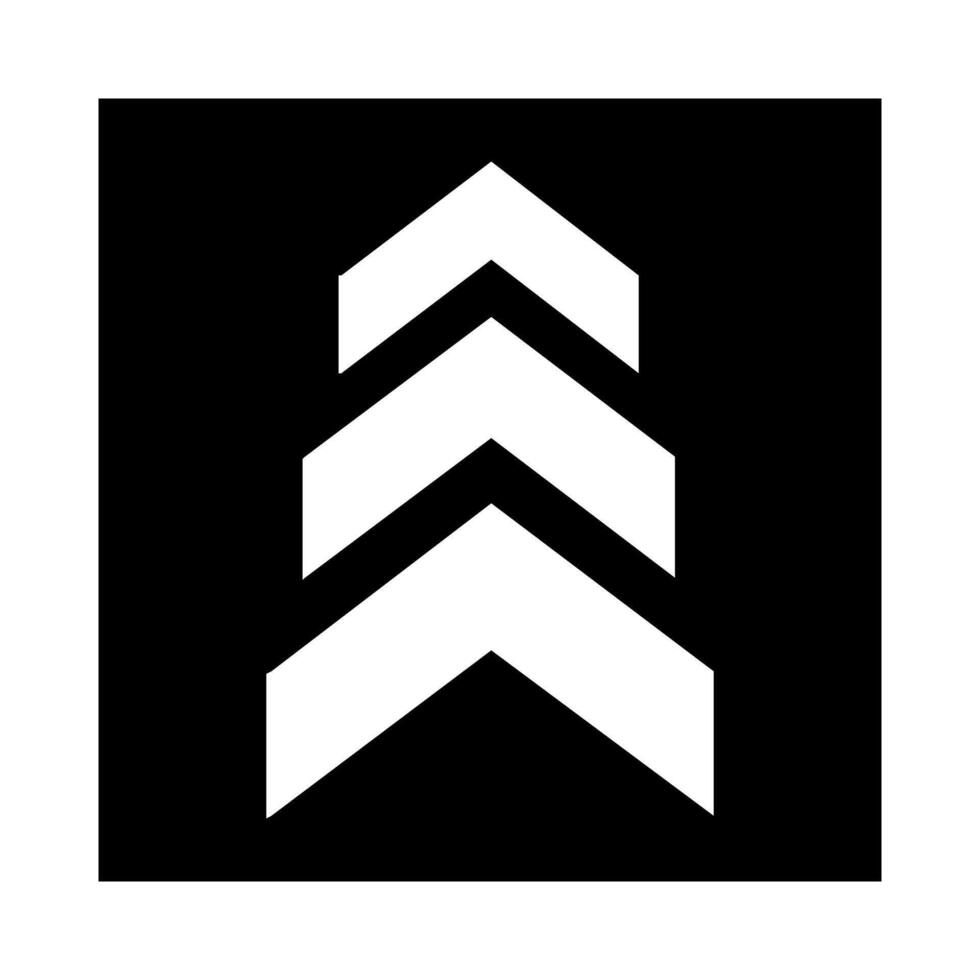Arrow Up Icon illustration. Flat Black Icon Isolated on White Background. vector