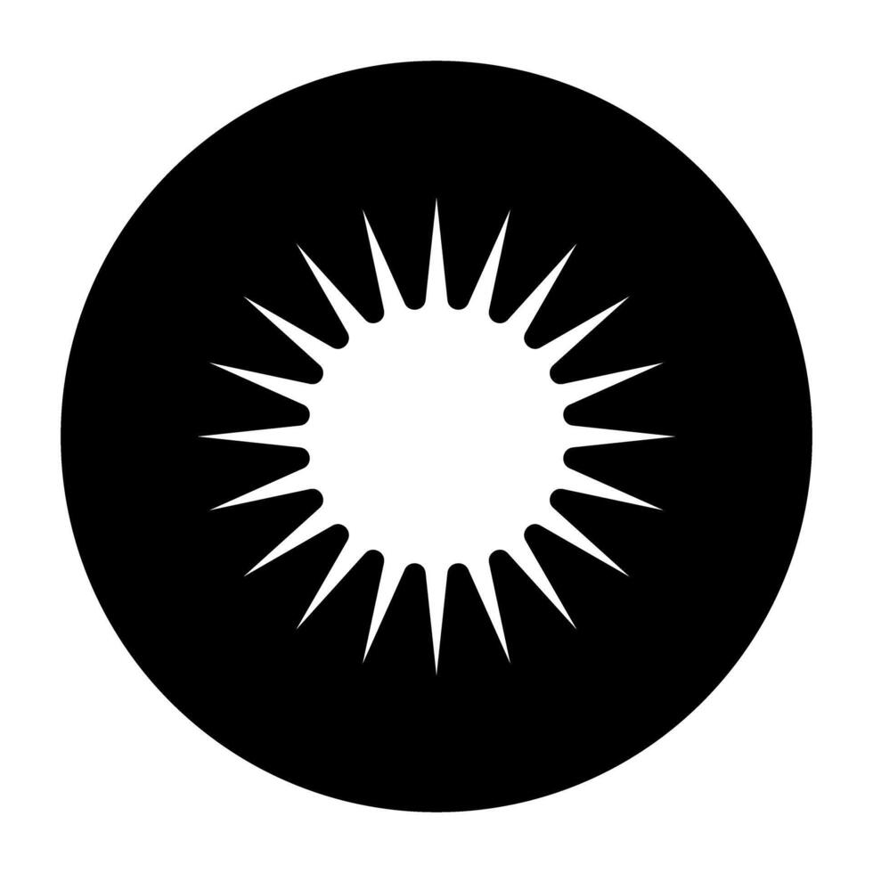 Starburst icon. Style is flat black icon symbol, white background. vector