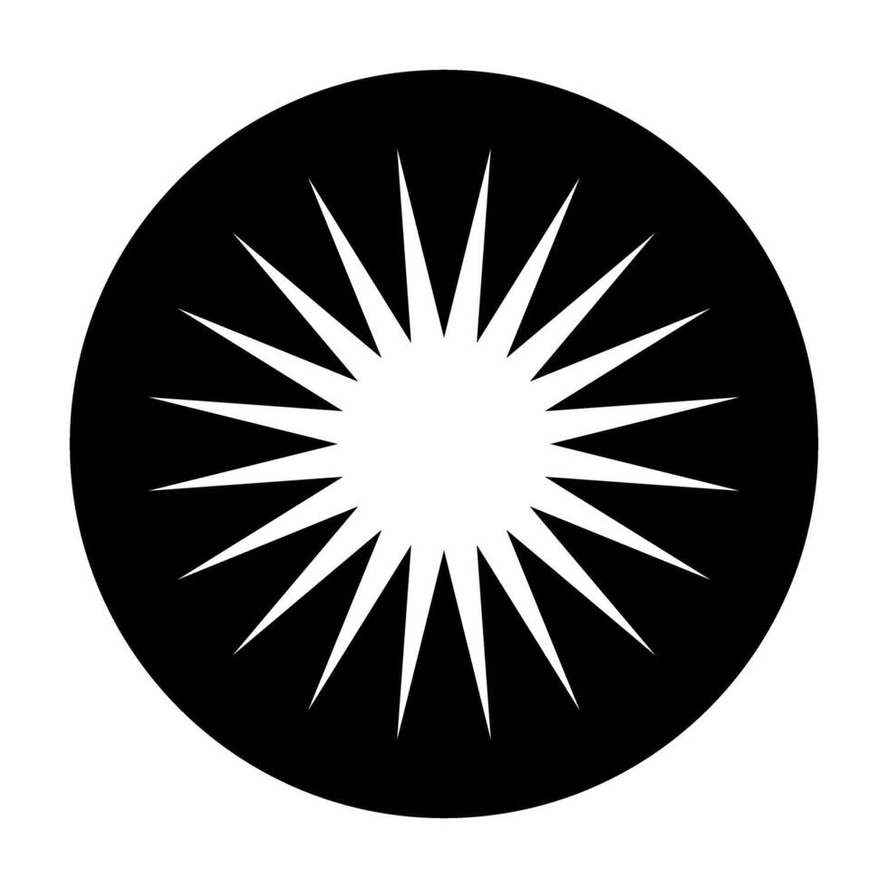 Starburst icon. Style is flat black web icon symbol, white background. vector