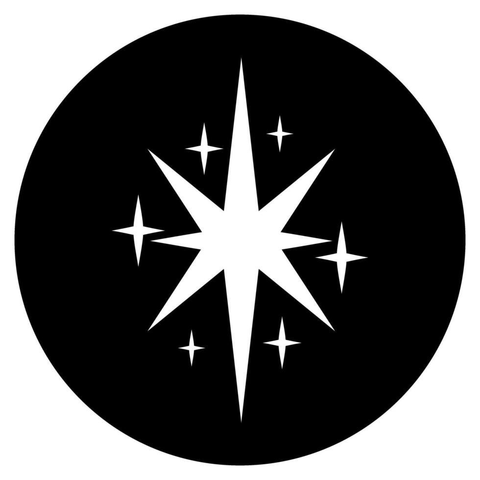Star icon black color in the circle illustration flat style simple image vector