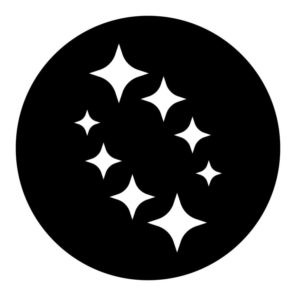 Stars Icon black color in circle shape illustration flat style simple image. vector