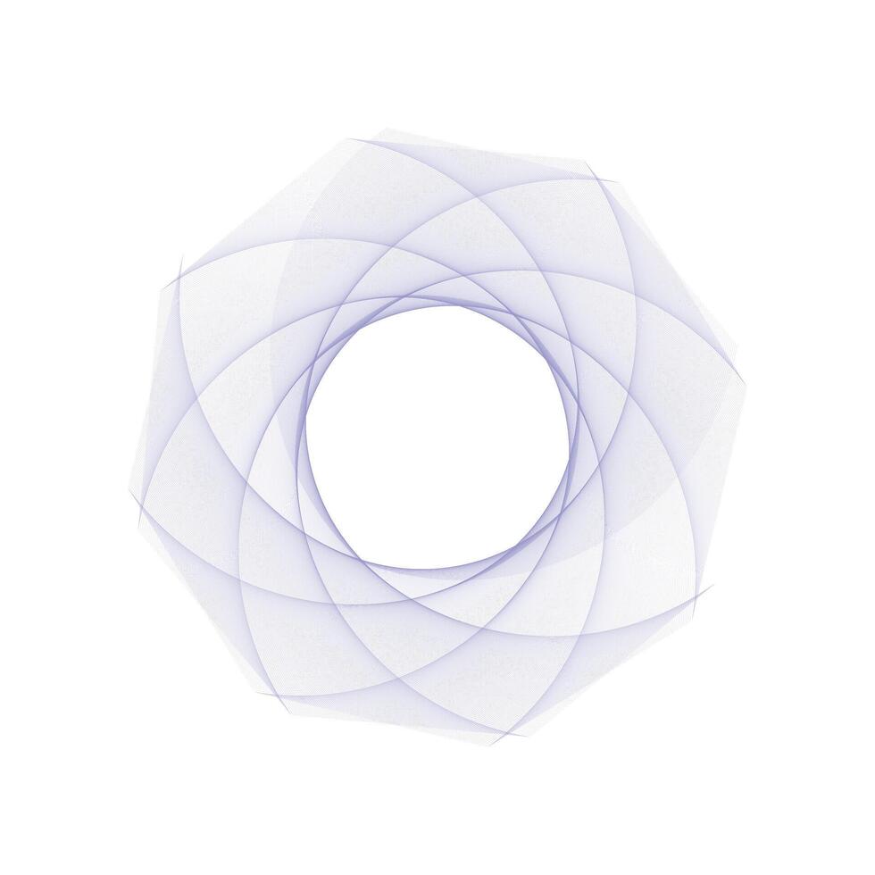 Abstract geometric spiral ring, overlapping translucent blue shapes, modern , isolated on white vector