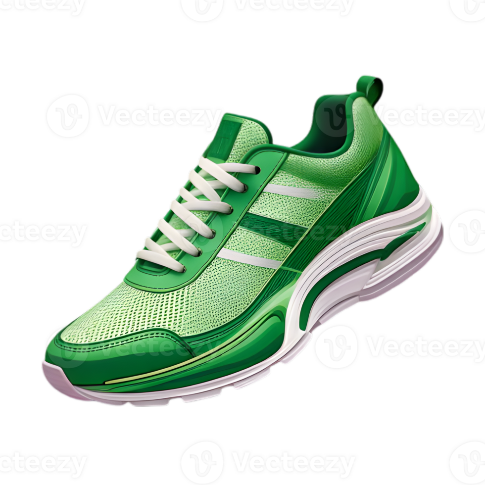 Green Athletic Sneakers on Transparent Background png