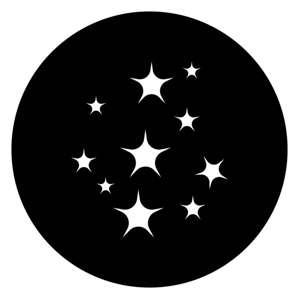 Stars icon black color in circle shape illustration flat style simple image vector