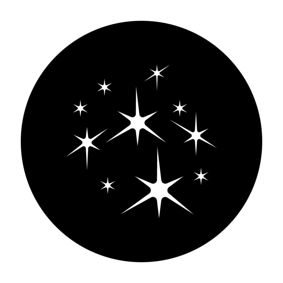Sparkling stars black icon on white background. illustration. vector