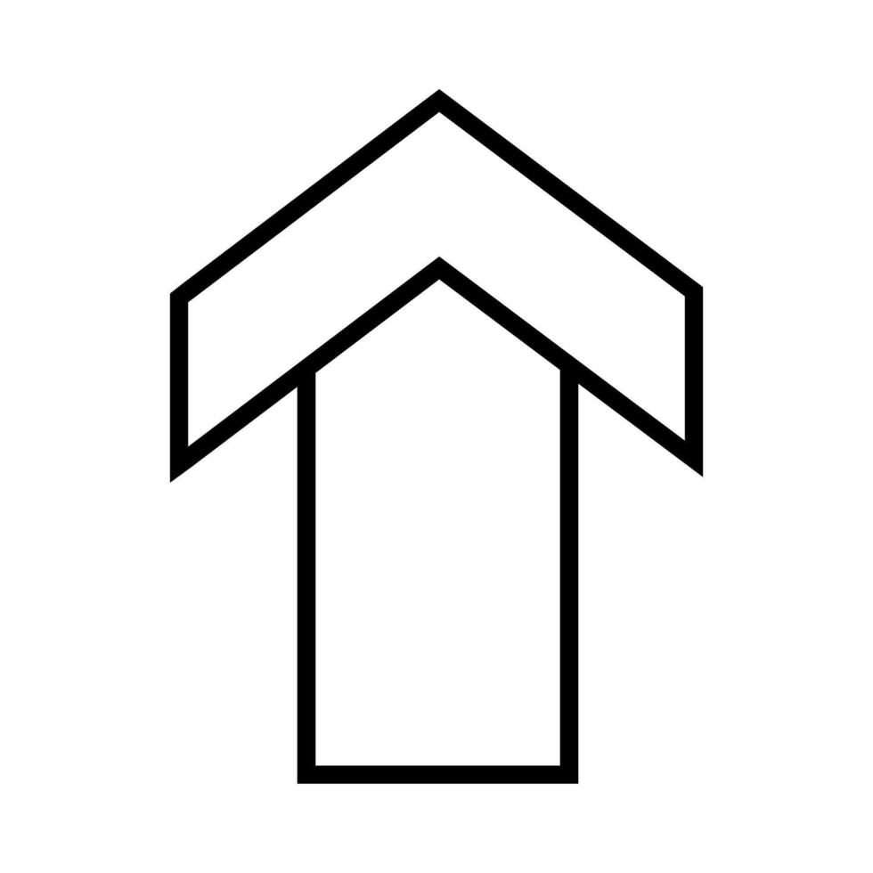 Up arrow icon. Black and white illustration. Outline linear icon. vector