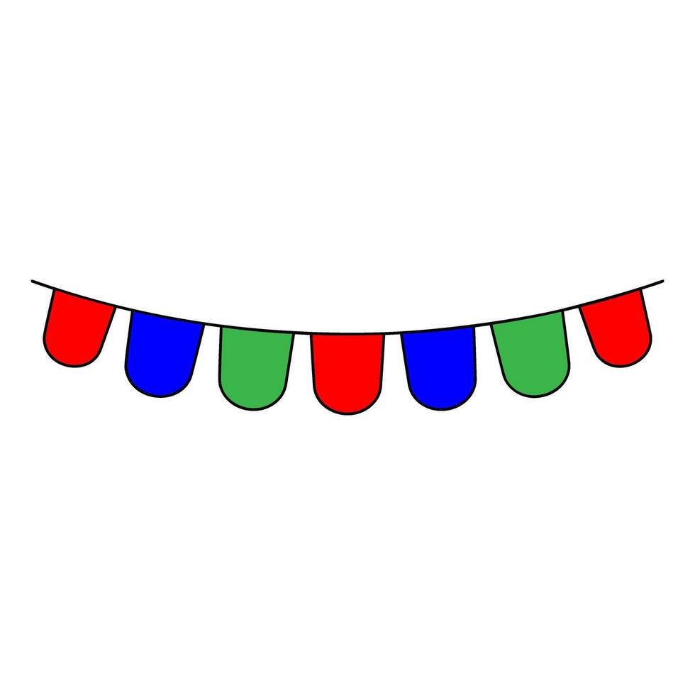 Party garland icon. Flat illustration of party garland icon for web design. vector
