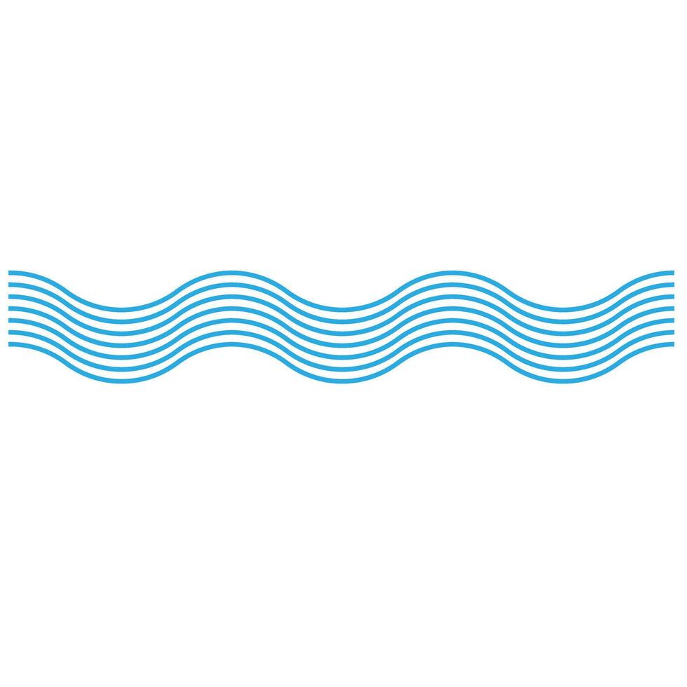 Wave line icon. illustration. Blue waves on white background. vector