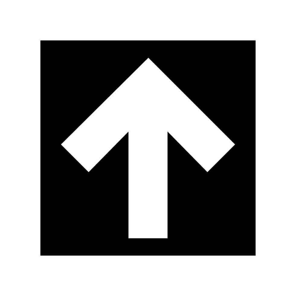 Arrow Up Icon . Flat Black Icon Isolated on White Background. vector