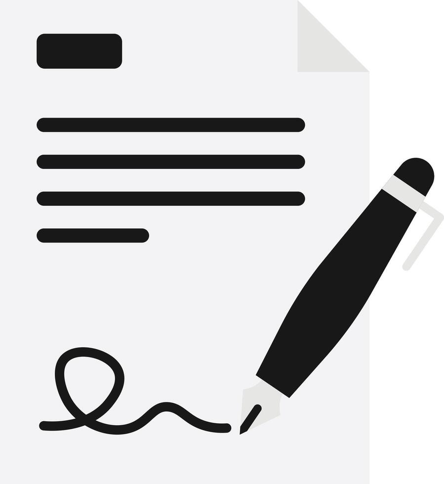 Signature Contract Document Business vector