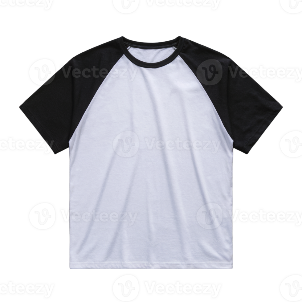 Blank White Baseball TShirt, Black Sleeves, Apparel Design, Casual Style, Cotton Fabric, Mens Fashion. png