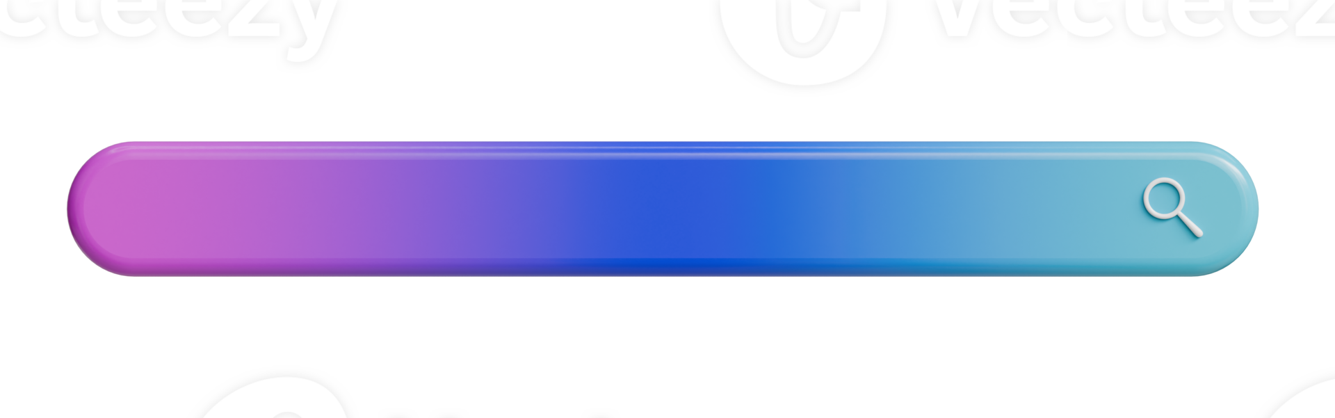3d search bar with magnifying glass in minimal plain gradient style png