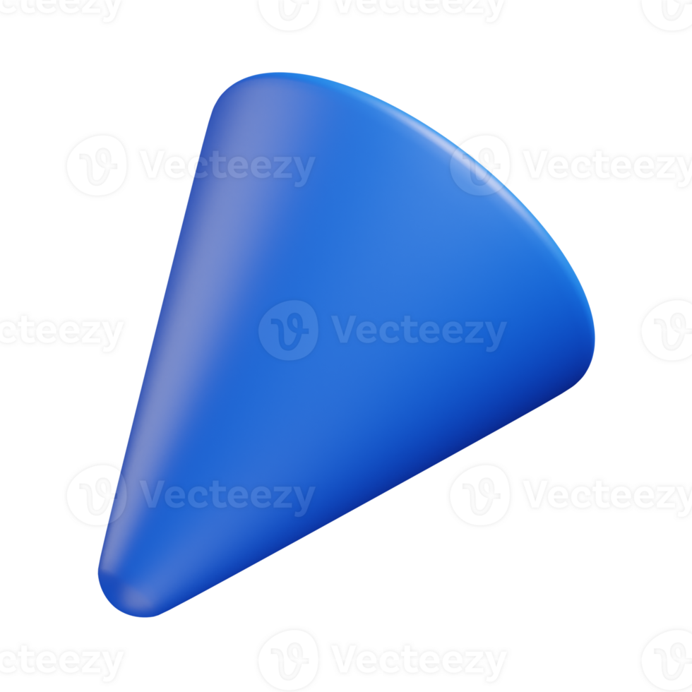 3d abstract object smooth cone shape blue png