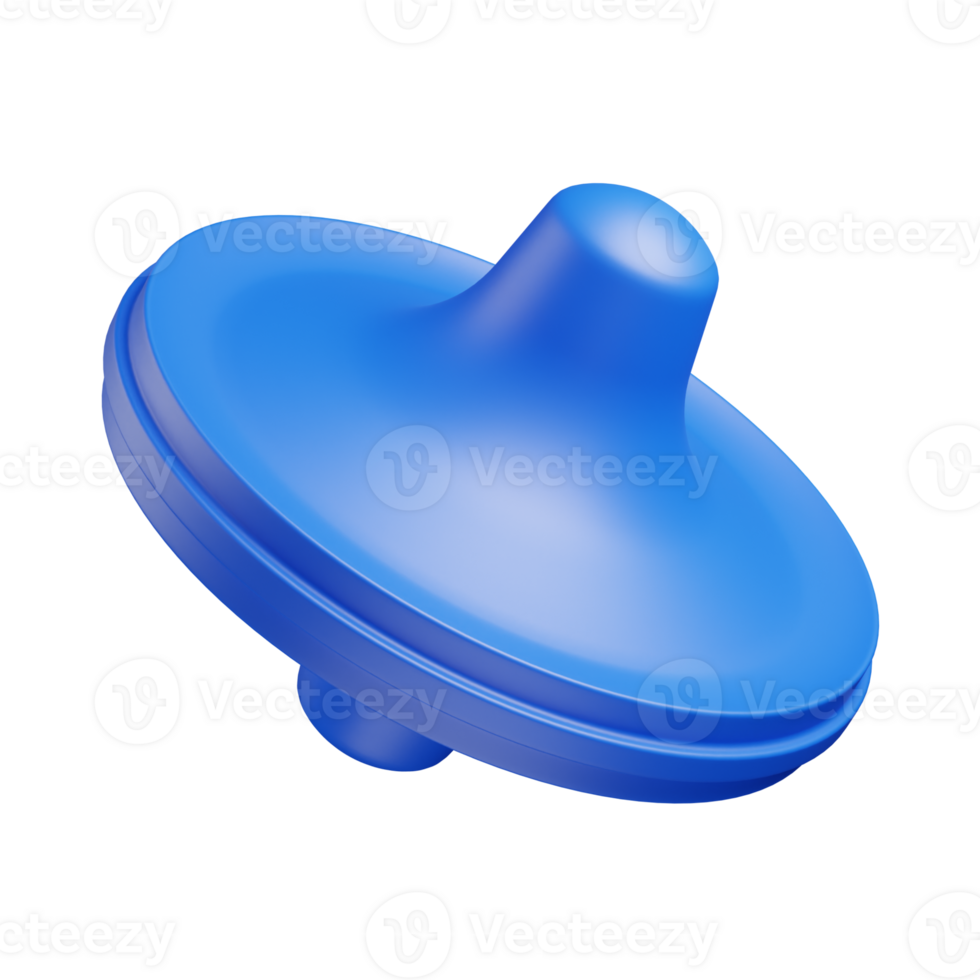 3d abstract object button shape blue png