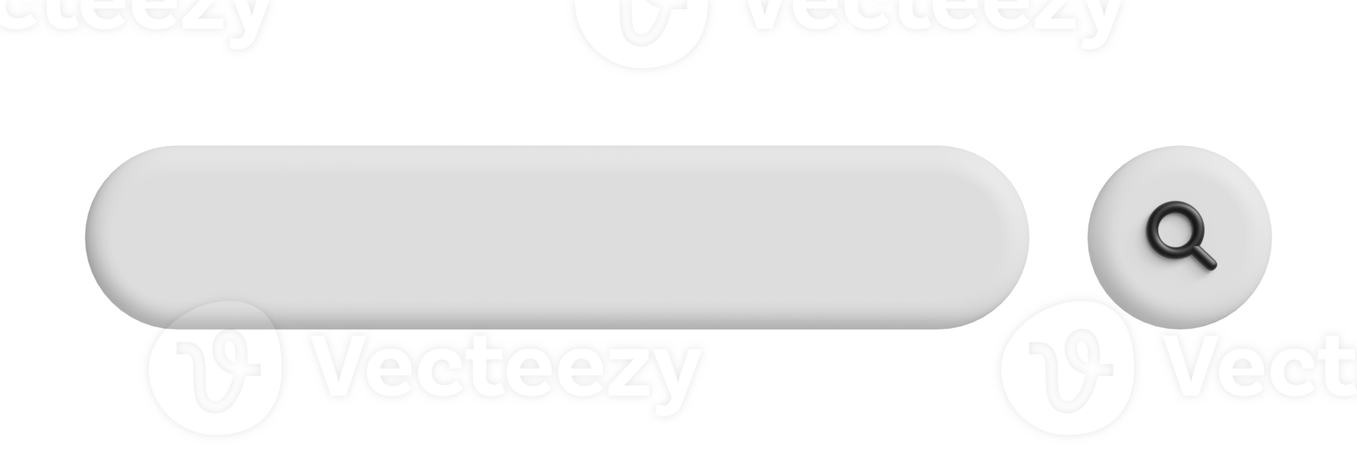 white neumorphic search bar with magnifier icon png