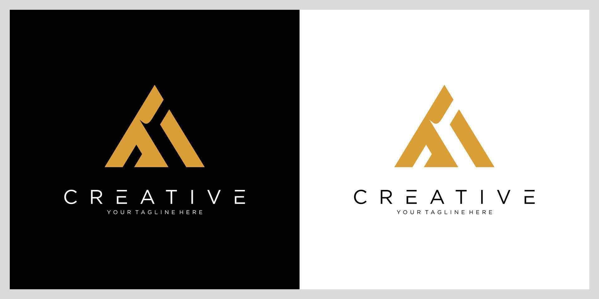 Initial AA or A letter logo design template vector