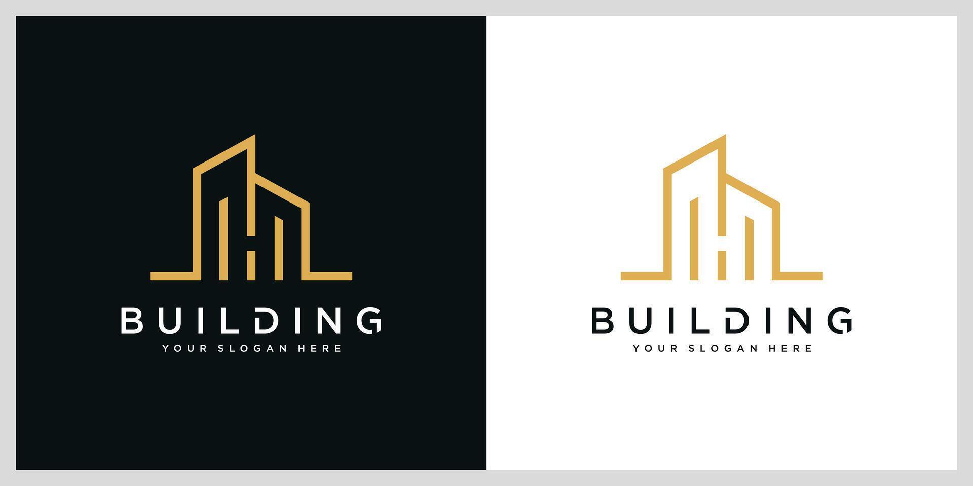 Initial H building logo template vector