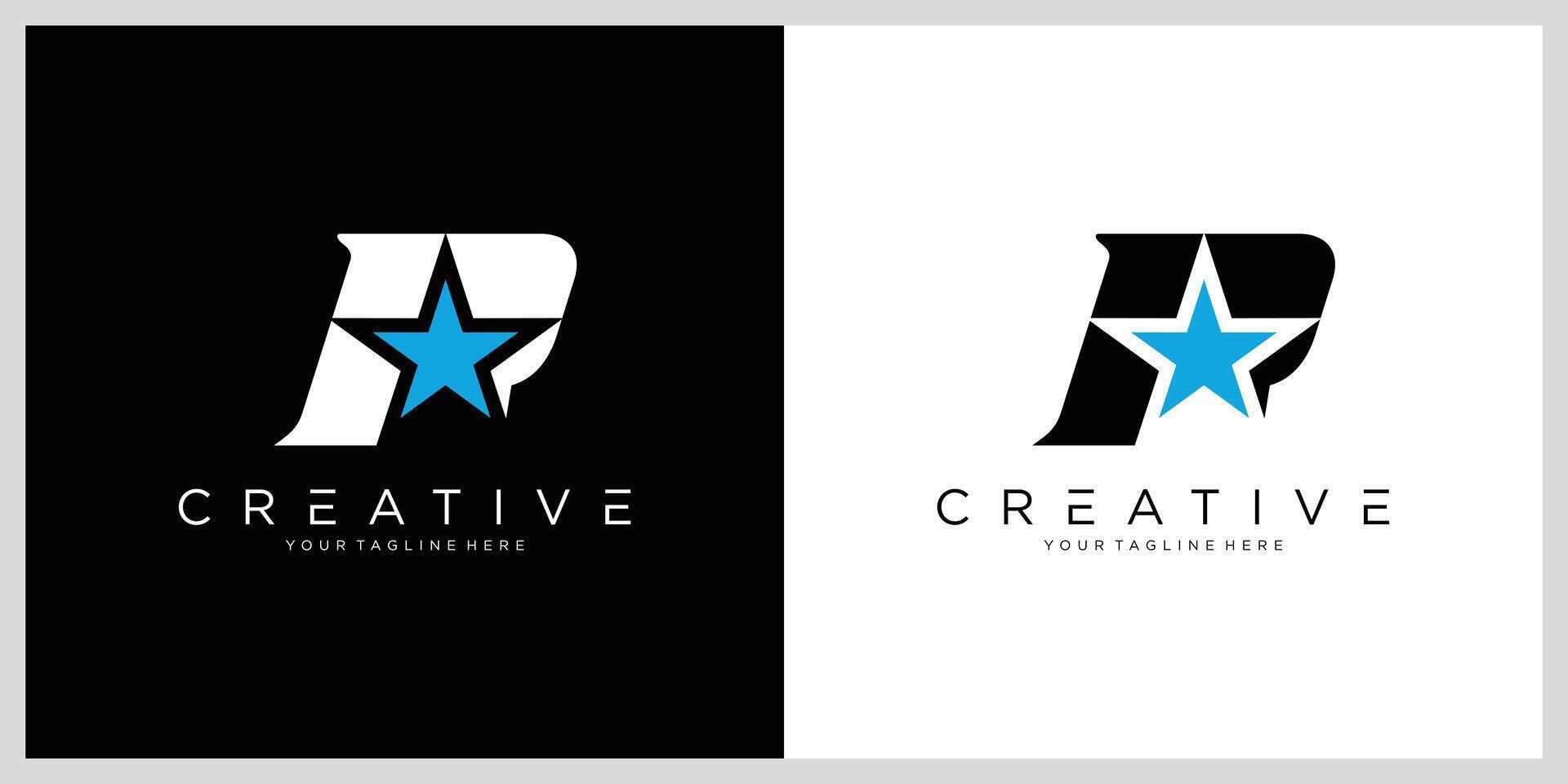Abstract Initial Letter P Star Logo. vector