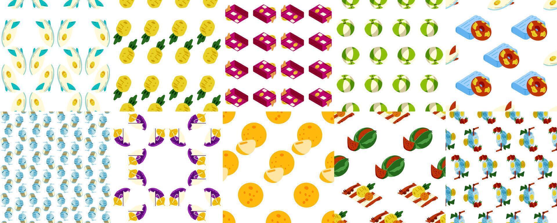 Summer Seamless Sea Pattern Pack vector