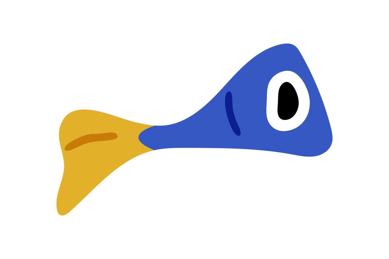 Blue Yellow Cartoon Fish Illustration vector