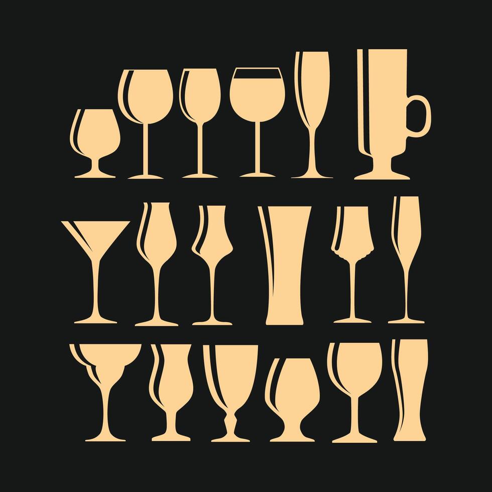 Alcoholic Glass Luxury trendy useful design charming abstract illustration artwork vector