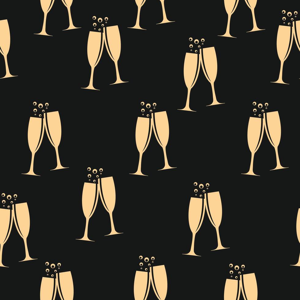 Glasses of Champagne Luxury trendy useful design charming abstract illustration artwork vector