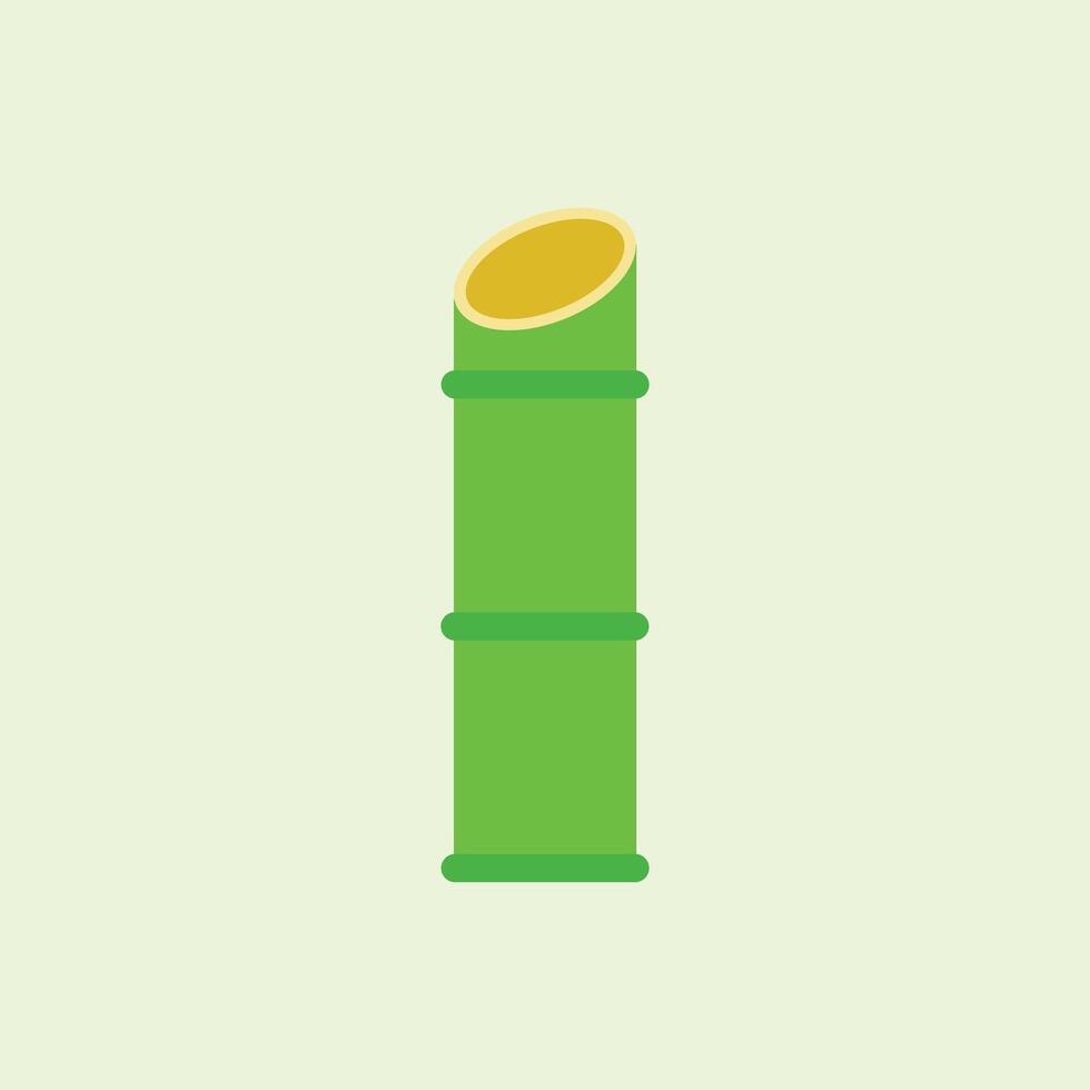 Flat green bamboo icon. Illustration of green bamboo with sharpened ends. Design element illustration of sharpened bamboo, a weapon of struggle for the Indonesian people vector