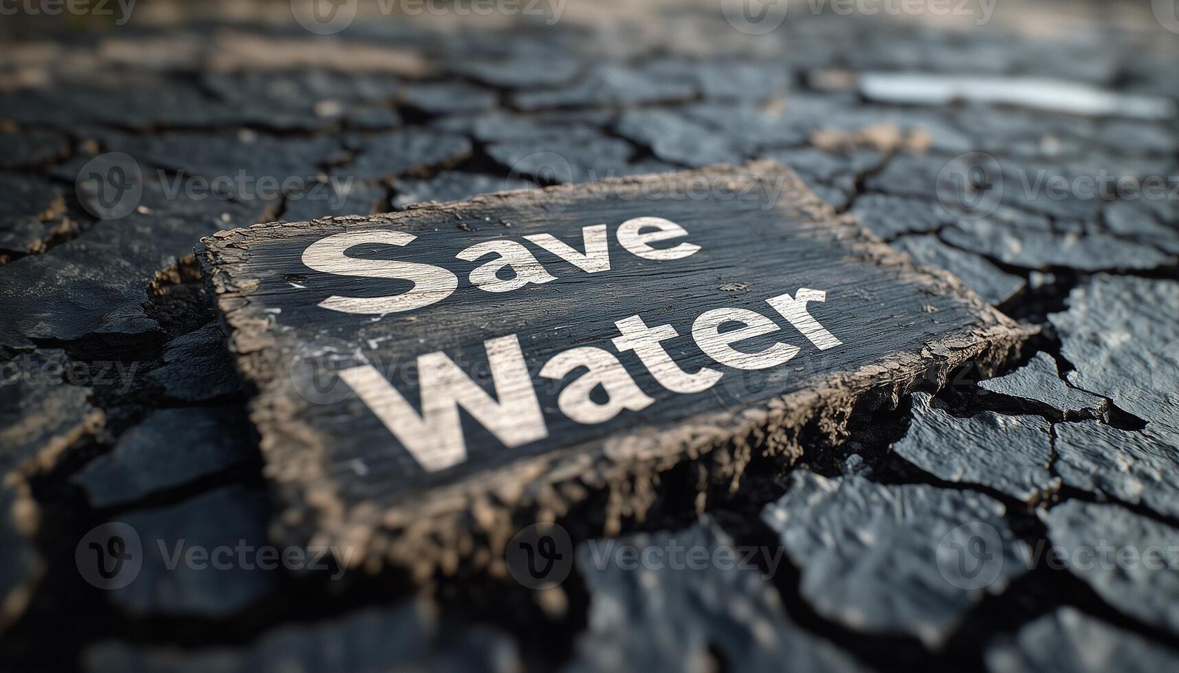 Water protection on board and cracked soil land problem condition photo