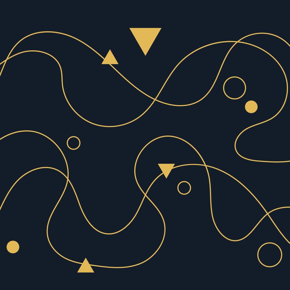 Luxury trendy decorative design pretty abstract illustration blue gold artwork vector