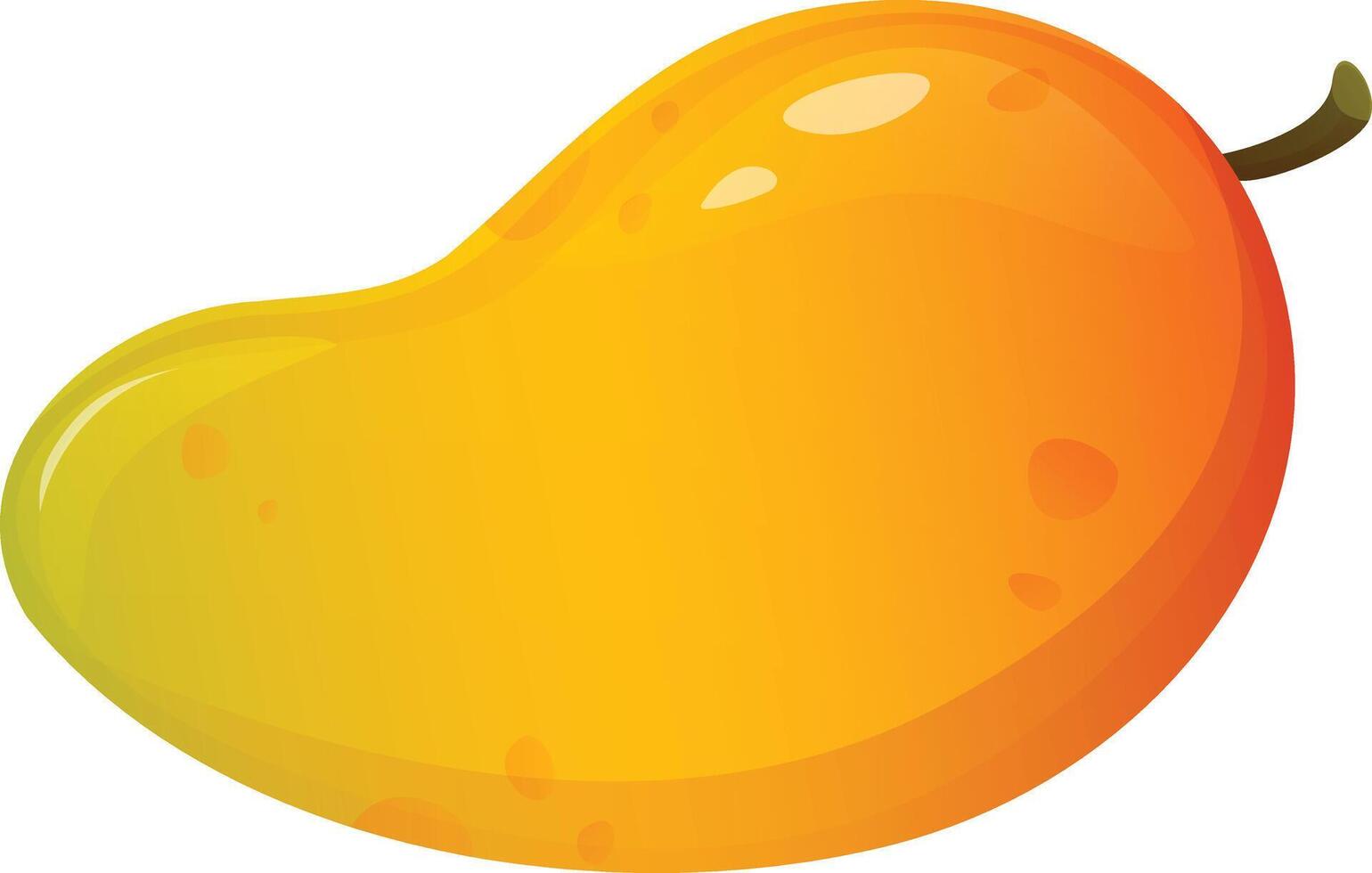 Summer fruit mango. Fresh and ripe mango fruit in cartoon style. vector