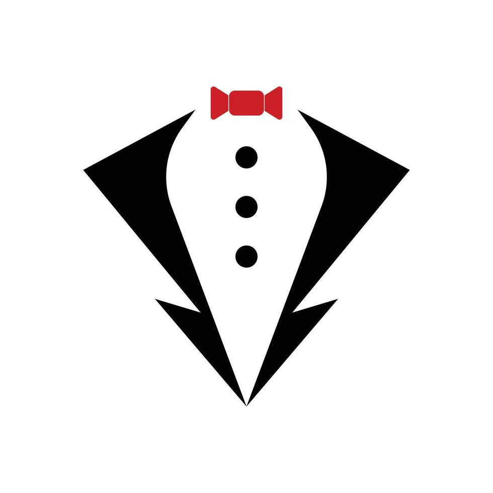 tuxedo suit logo design creative idea vector