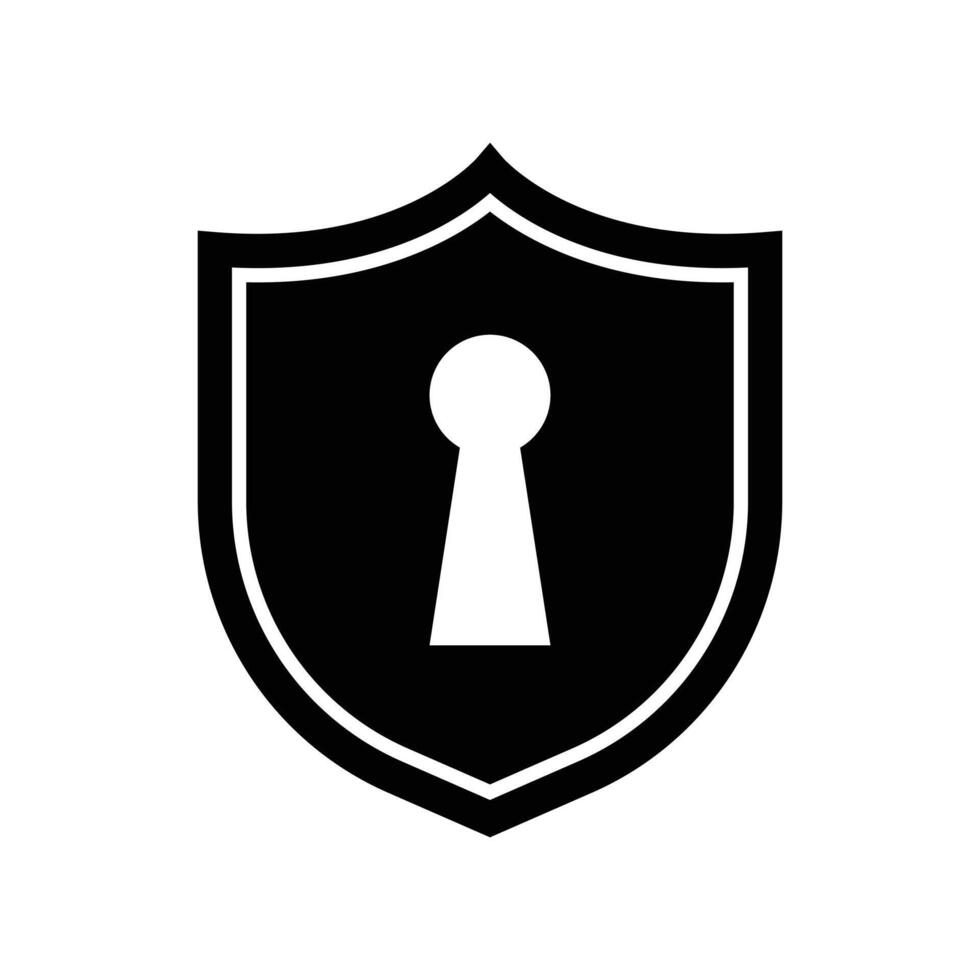 security protection icon design concept with shield and keyhole vector
