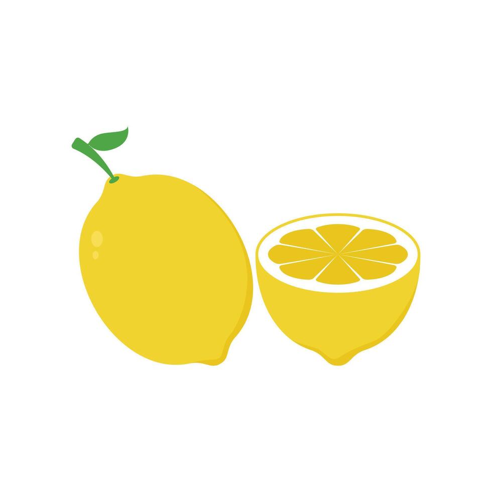 lemon fruit icon logo design template vector