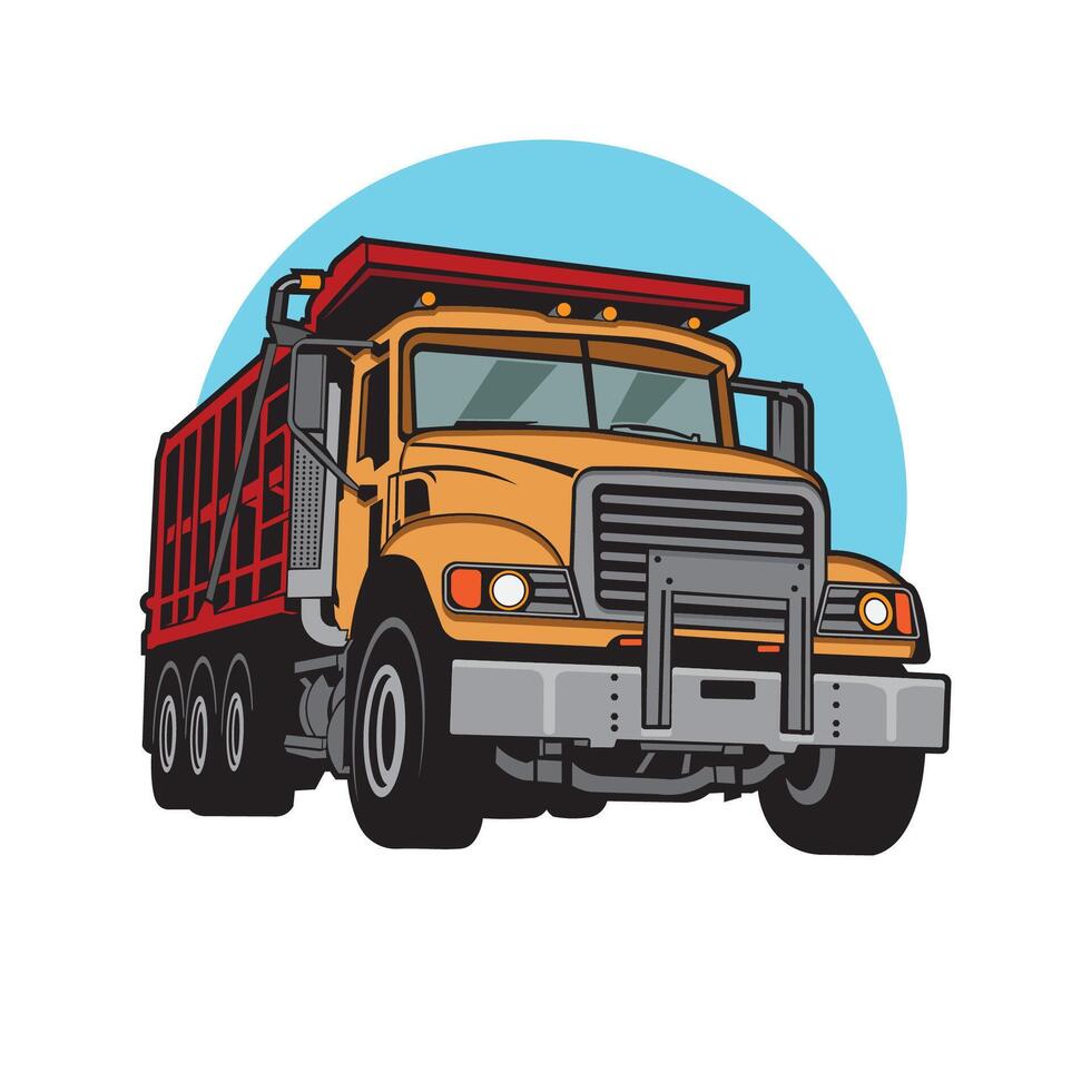 Dump truck illustration, perfect for construction service company logo vector