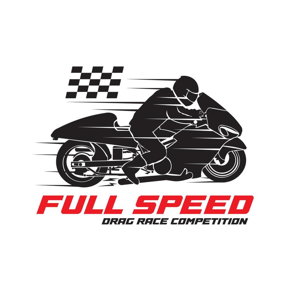Drag race motorbike illustration, perfect for t shirt design and team logo vector