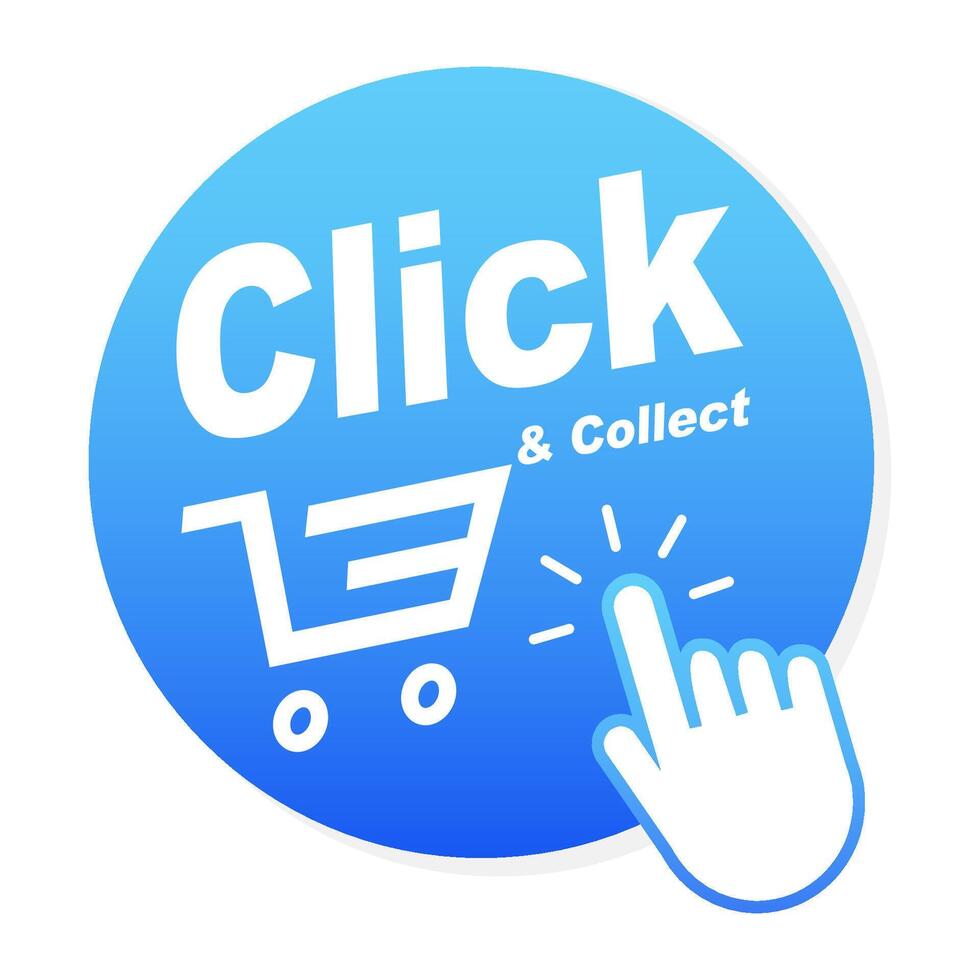 Click and collect icons. Click collection with computer mouse pointer or mouse. illustration vector