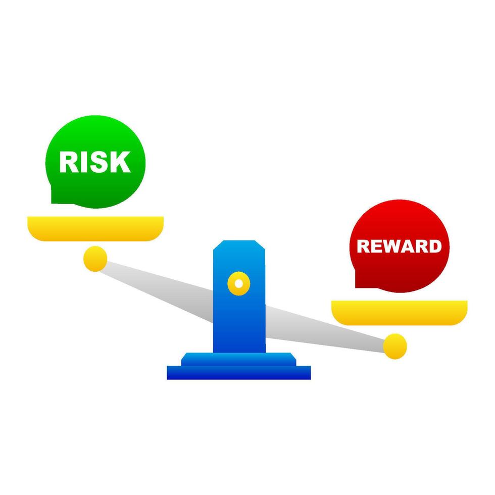 Risk vs Reward Balance Concept. Illustration vector