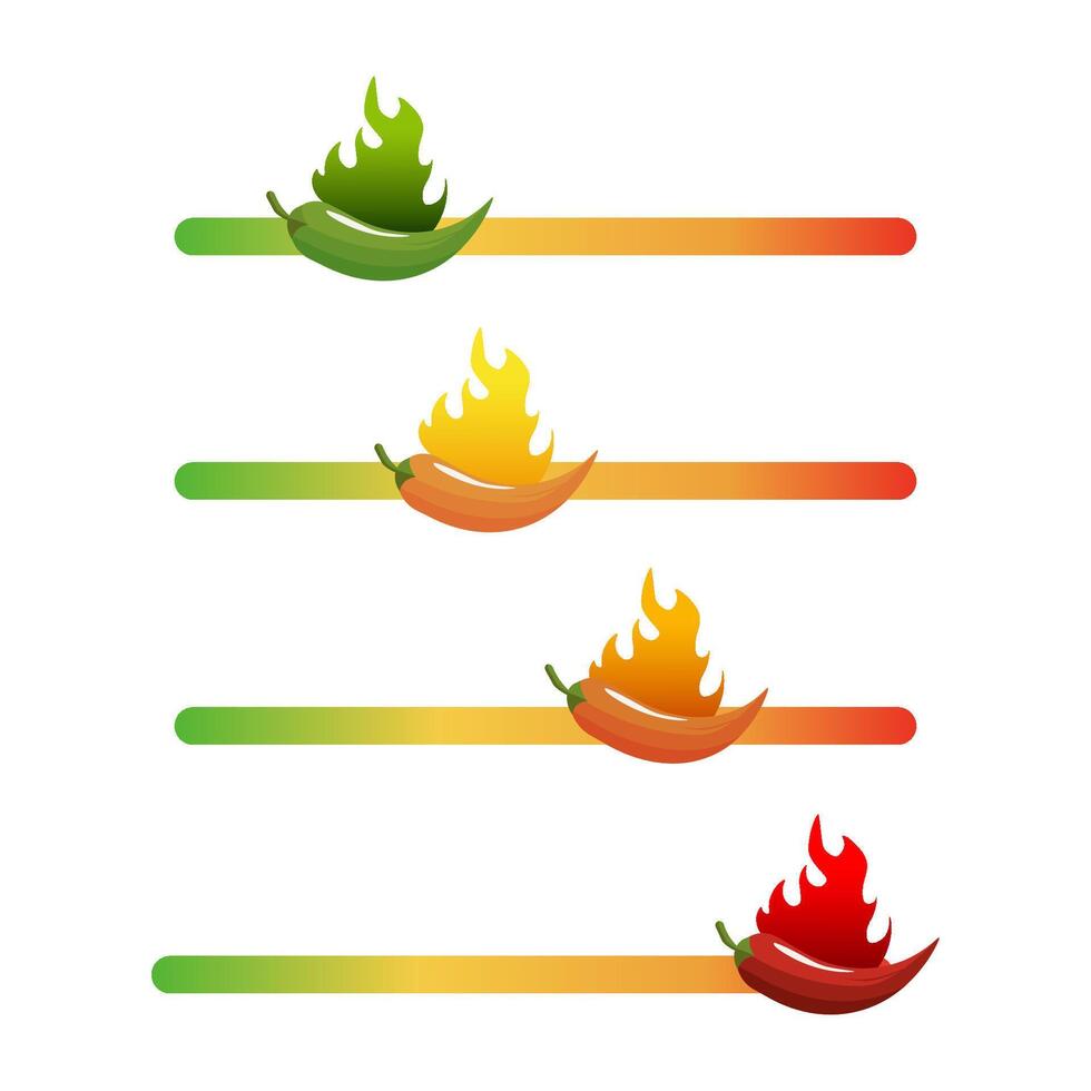 Chili pepper spiciness scale. illustration vector