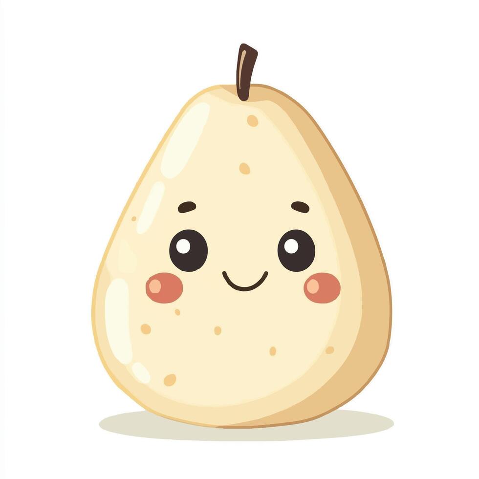 A pear with a face and eyes on a white background vector
