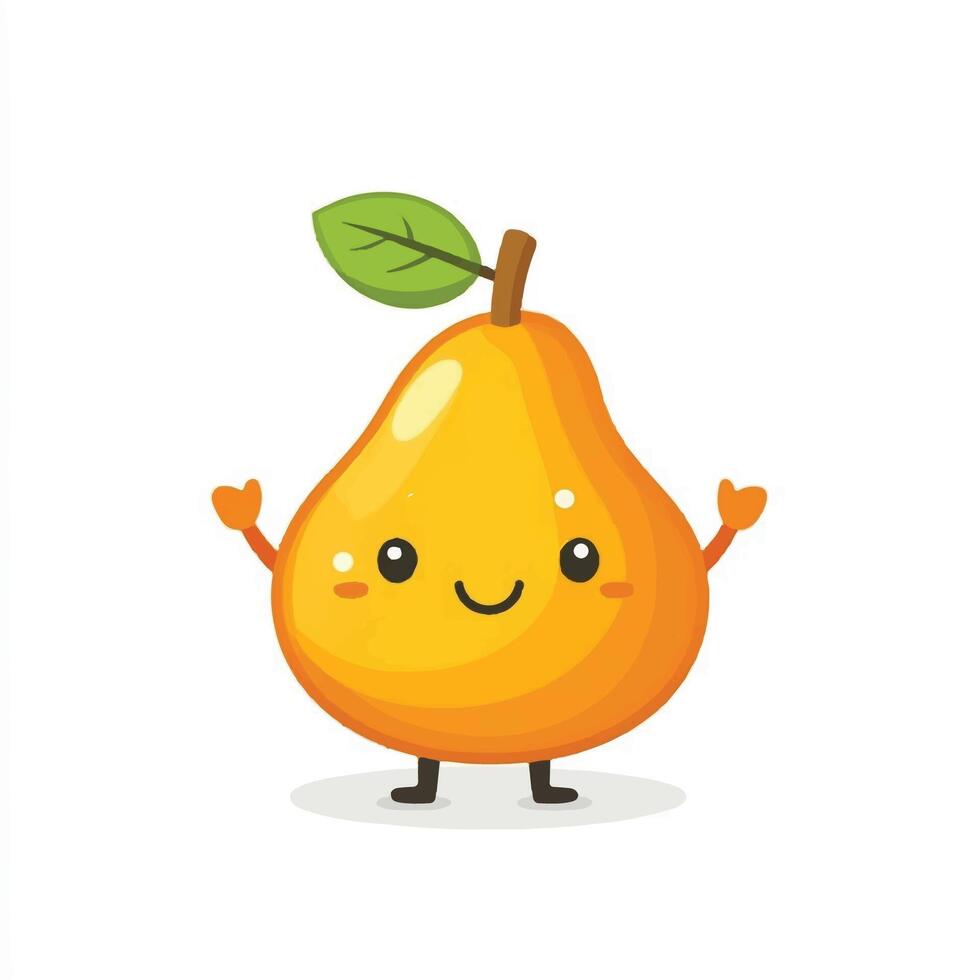 A cartoon pear with arms and legs vector