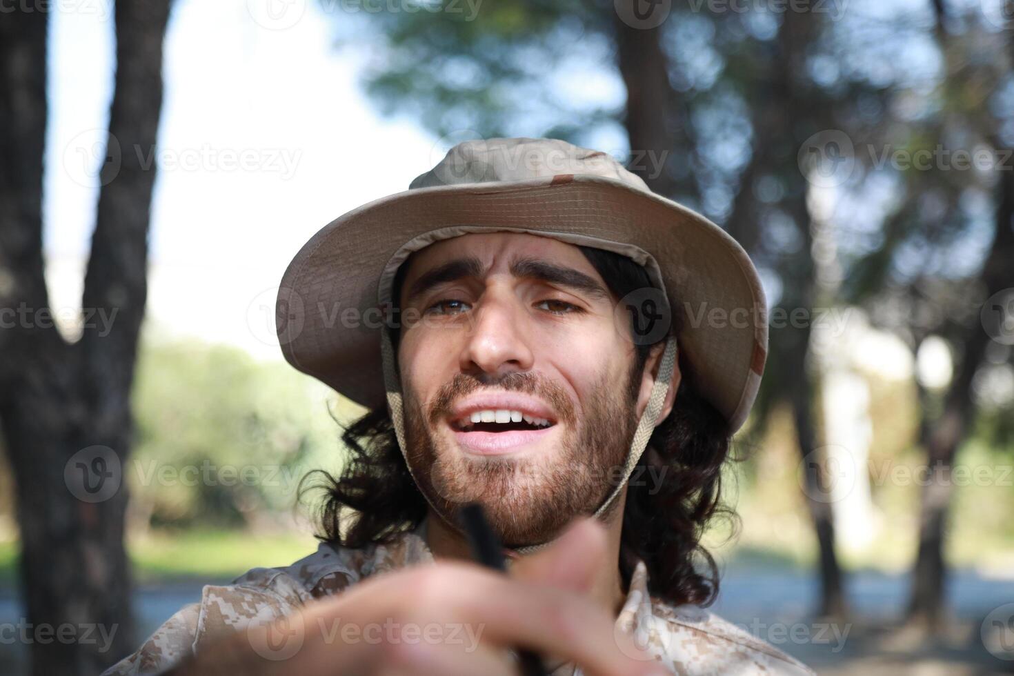 Military Instructor Spurns Student Soldiers For Bad Running Results In The Woods Outside photo