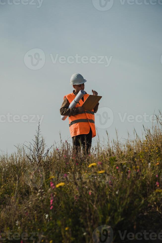 Architect Taking A Look At The Big Project Ma photo