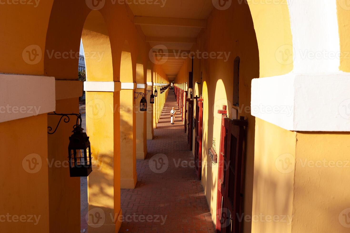 A woman tourist in Cartagena de Indias. Senior lifestyle concept. Active senior concept. photo
