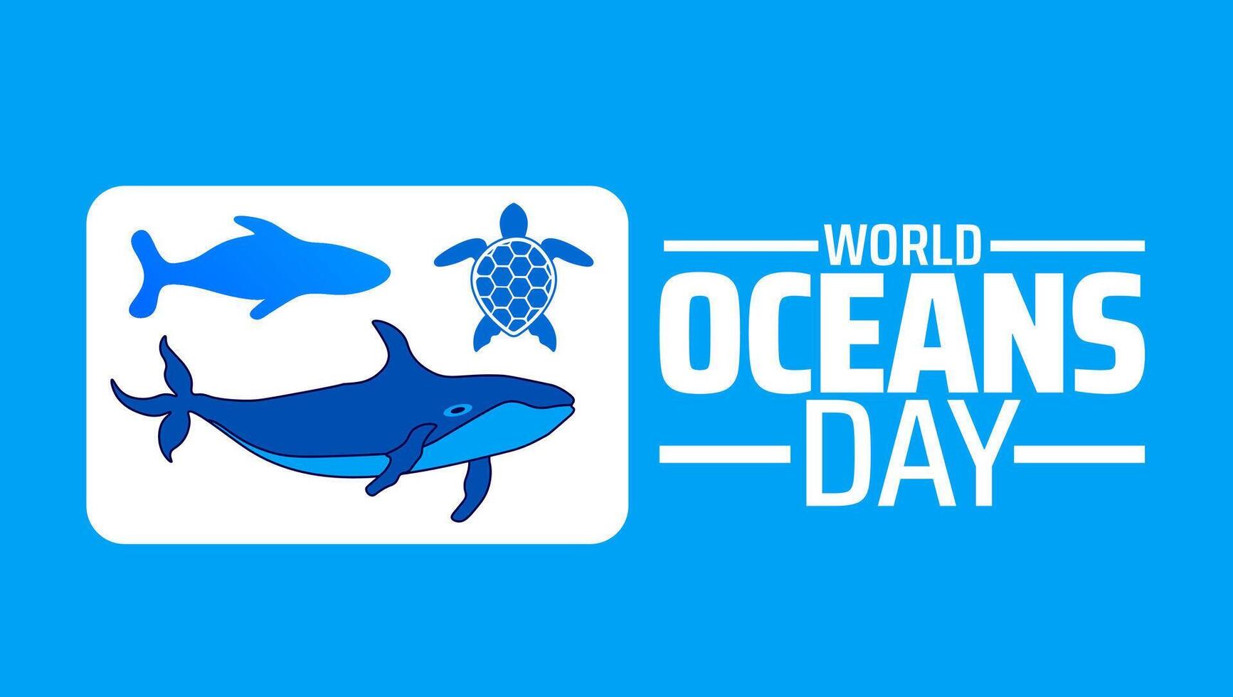 World Oceans Day background banner or poster design template. observed every year in June. Holiday concept. Use to any Template, card, poster, placard, template. vector