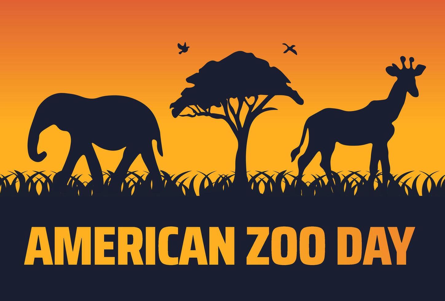 american zoo day background banner or poster design template. observed every year in June. Holiday concept. Use to any Template, card, poster, placard, template. vector