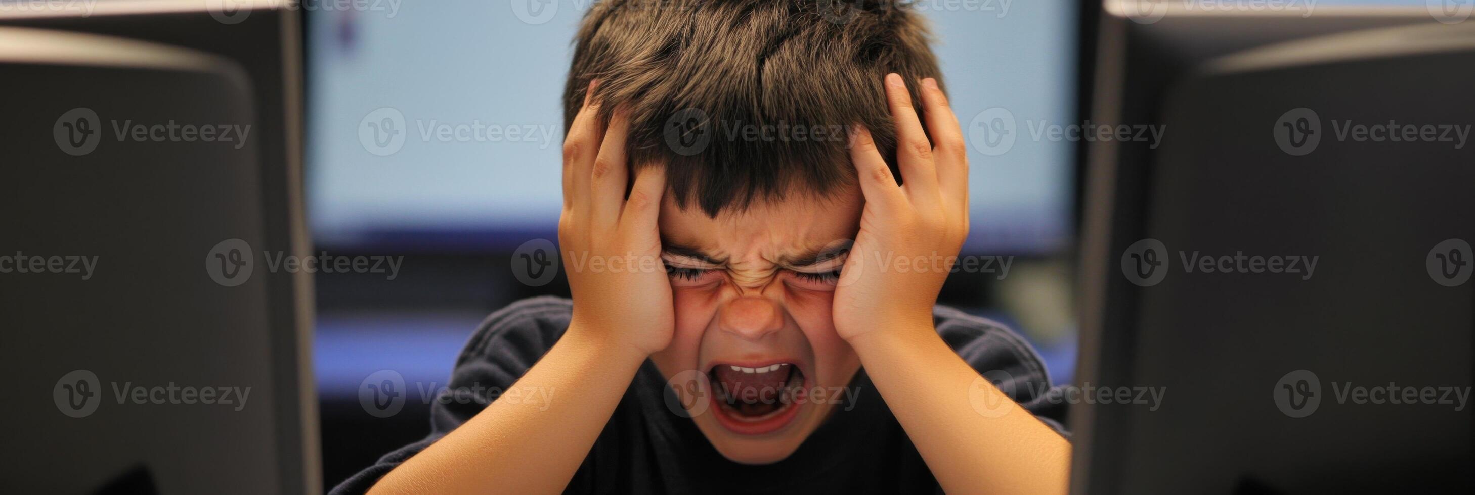 Students experience humorous tech troubles while trying to participate in class activities photo